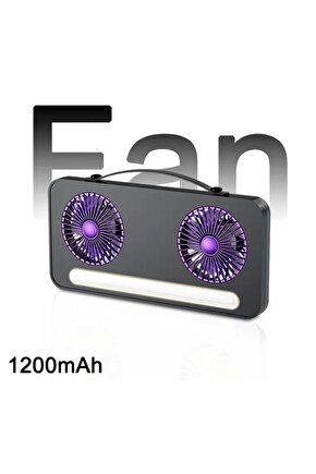 ŞARJLI VANTİLATÖR IŞIKLI MİNİ 2 Lİ FAN MASAÜSTÜ TAŞINABİLİR MİNİ HAVA SOĞUTUCU