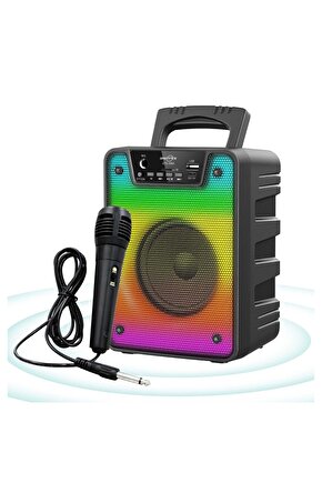 BLUETOOTH SPEAKER KABLOSUZ ŞARJLI HOPARLÖR LED IŞIKLI PARTY BOX MİKROFONLU SES BOMBASI
