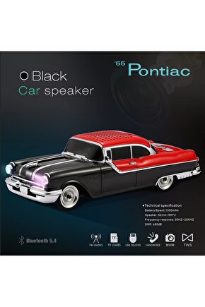 NOSTALJİK ARABA ŞARJLI LED IŞIKLI KABLOSUZ HOPARLÖR BLUETOOTH SPEAKER  FM RADYO SD KART USB