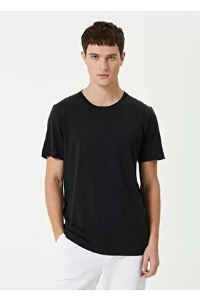 Unisex Basic Bisiklet Yaka Regular T-Shirt - Siyah