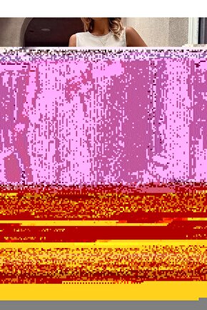 Kadın Bisiklet Yaka Kolsuz Bluz Ve Bol Paça Aerobin Kumaş Ikili Takım