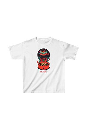 Unisex Çocuk Baskılı T-Shirt - Beyaz