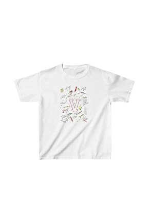 Unisex Çocuk Baskılı T-Shirt - Beyaz