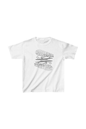 Unisex Çocuk Baskılı T-Shirt - Beyaz