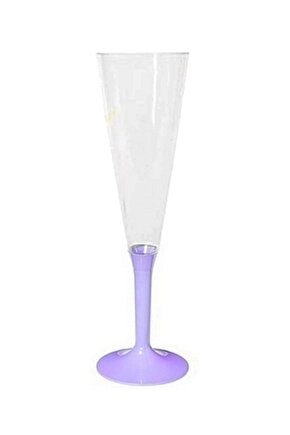 Plastik Şampanya Kadehi 10 Adet  Lila Renk
