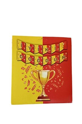 Sarı Kırmızı Taraftar Iyi Ki Doğdun Banner Ve 5 Adet Sarı Balon - 5 Adet Kırmızı Balon Set