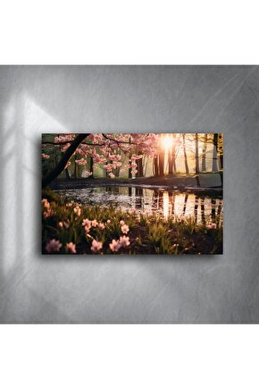Premium Bahar Manzarası Metal Duvar Sanatı