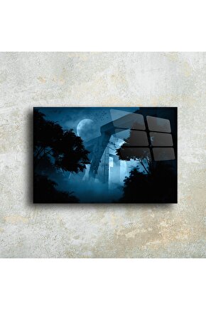 Gizemli Mavi Ay Işığı Tapınağı Duvar Tablosu