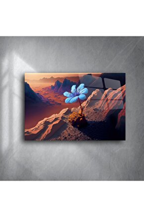 Mavi Çiçek Kanvas Tablo