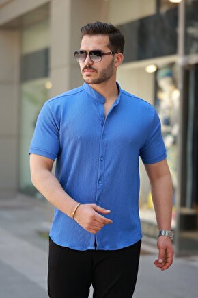 munn collection Erkek Hakim Yaka Kısa Kollu Gömlek