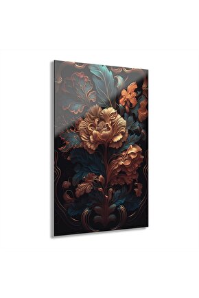 3D Boyutlu Çiçek Cam Tablo Duvar Dekoru