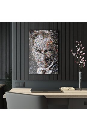 Atatürk Model 5 Cam Tablo Duvar Dekoru