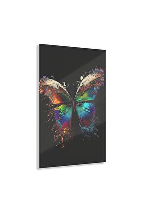 Sulu Boya Kelebek Tablo Duvar Dekoru