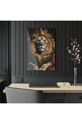 Aslan Kral Cam Tablo Duvar Dekoru