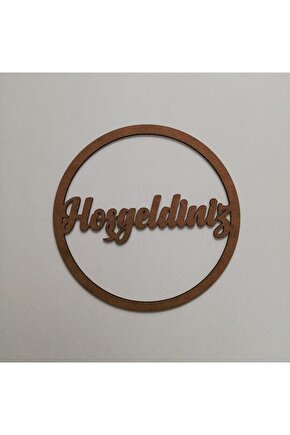 Ahşap Makrome Hoşgeldiniz Yazısı Kapı Süsü 25x25 Cm