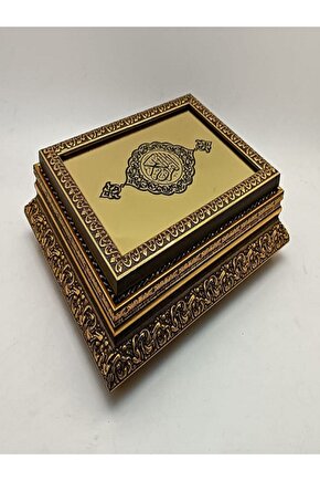 Lüx Aynalı Çerçeveli Kutu Kadife Kaplı Kuranı Kerim