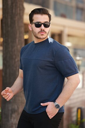 munn collection Erkek Oversize Bisiklet Yaka Kısa Kollu T-shirt