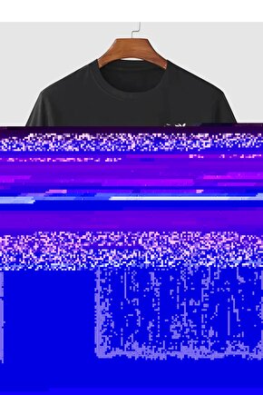 Baskılı Oversize Bisiklet Yaka T-shirt - Siyah