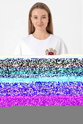 Türk Arma Baskı T-shirt- Beyaz