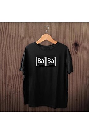 Babalar Günü Baskılı T-shirt - Siyah