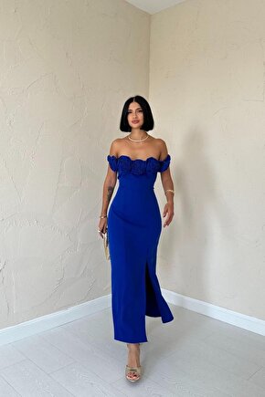 munn collection Saks Madonna Yaka Güllü Elbise