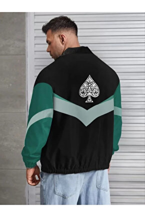 MDB Unisex Uzun Kollu Paraşüt Kumaş Rüzgarlik iyah