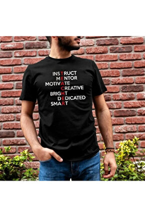 Unisex Bisiklet Yaka Baskılı Oversize T-Shirt - Siyah