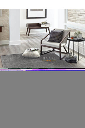 Dizayn Şönil Dokuma Kayma Yapmaz Makinede Yıkanabilir Leke Tutmaz Kesme Bohem Kilim Gri