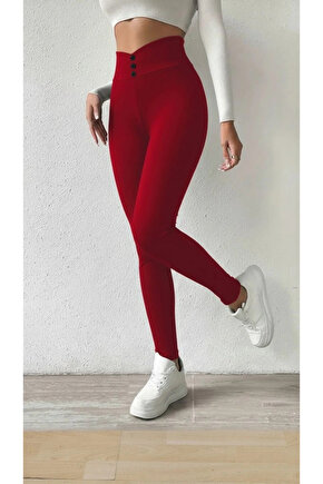 MDB Kadın Yüksek Bel önden Düğmeli Dalgıç Tayt