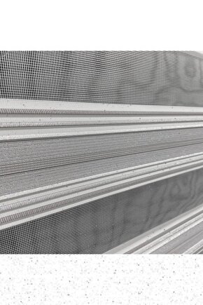 Zebra Stor Perde Ekru Gri Lüx Etek Dilimli