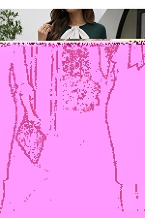 Kadın Truvakar Kollu Fiyonk Yakalı Midi Ithal Krep Elbise