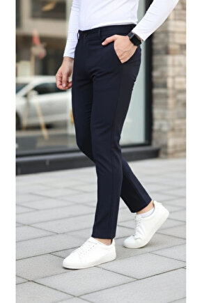 Erkek Slim Fit Likralı Gabardin Pantolon