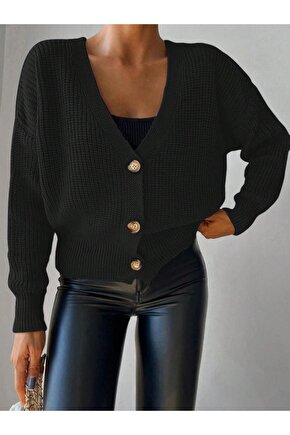 Düğme Detay Triko Bluz