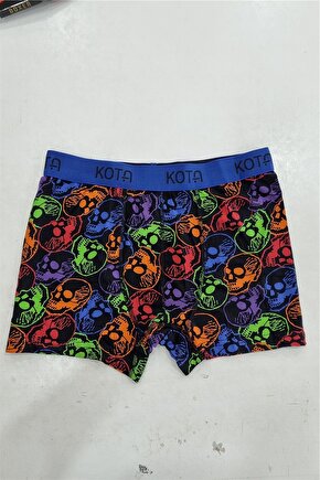 1015X6 Erkek 6lı Karışık Desen Boxer-Renkli