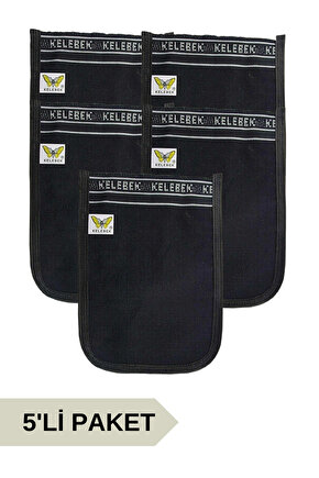 5li Osmanlı Kalın Siyah Banyo Hamam Kesesi 25x17 cm