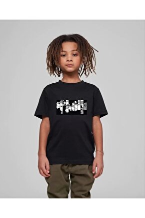 Çocuk Unisex Baskılı T-Shirt - Siyah