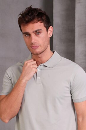 Erkek Slim Fit Pamuklu Yumuşak Doku Nefes Alan Kumaş Yakalı Tişört