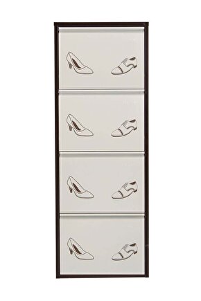 4’lü Metal Ayakkabılık (Kahve-Krem-Ayakkabı) | Kolay Kurulum, Dayanıklı Yapı