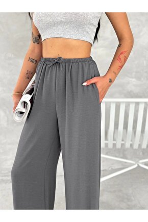 Ayrobin Oversize Kadın Pantalon - Füme