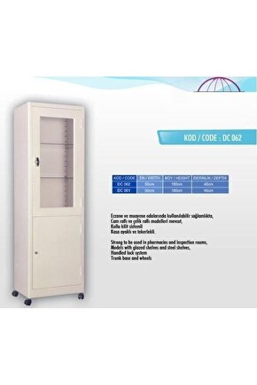 Tekli Altı Kapaklı İlaç Dolabı Poliklinik Dolabı