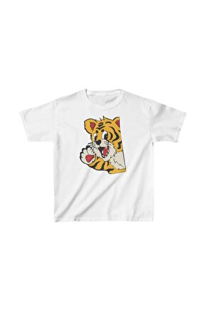 Unisex Çocuk Baskılı T-Shirt - Beyaz