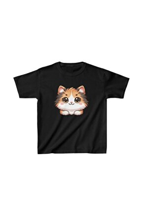 Unisex Çocuk Baskılı T-Shirt - Siyah