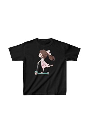 Unisex Çocuk Baskılı T-Shirt - Siyah