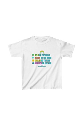 Unisex Çocuk Baskılı T-Shirt - Beyaz