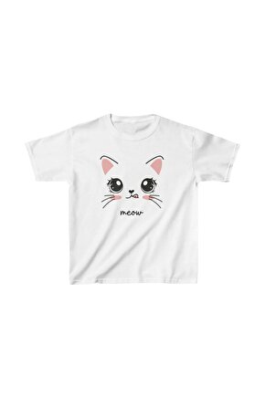 Unisex Çocuk Baskılı T-Shirt - Beyaz