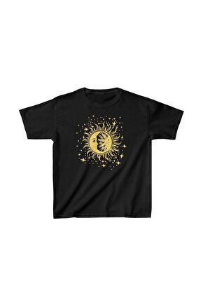 Çocuk Unisex Baskılı T-Shirt - Siyah