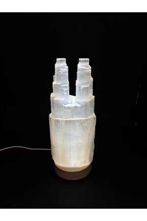 SELENİT DOĞALTAŞ TWİN TOWER DAR LAMBA 20 CM