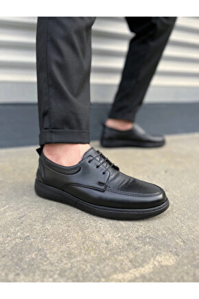JY0510 Clasica Bağcıklı Cilt Erkek Günlük Klasik Ayakkabı CST - Siyah