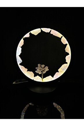 PEMBE KUVARS DOĞALTAŞ AĞAÇLI LAMBA