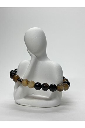 KAHVE AKİK DOĞALTAŞ BİLEKLİK